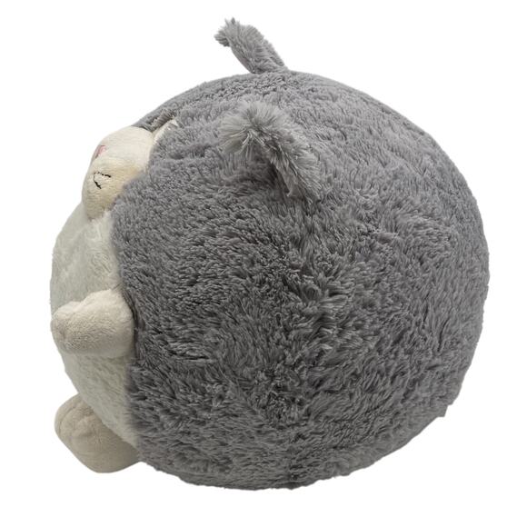 American Mills Squishable Round Cat Giant Plush Stuffed Animal Pillow Gray White - Picture 3 of 7
